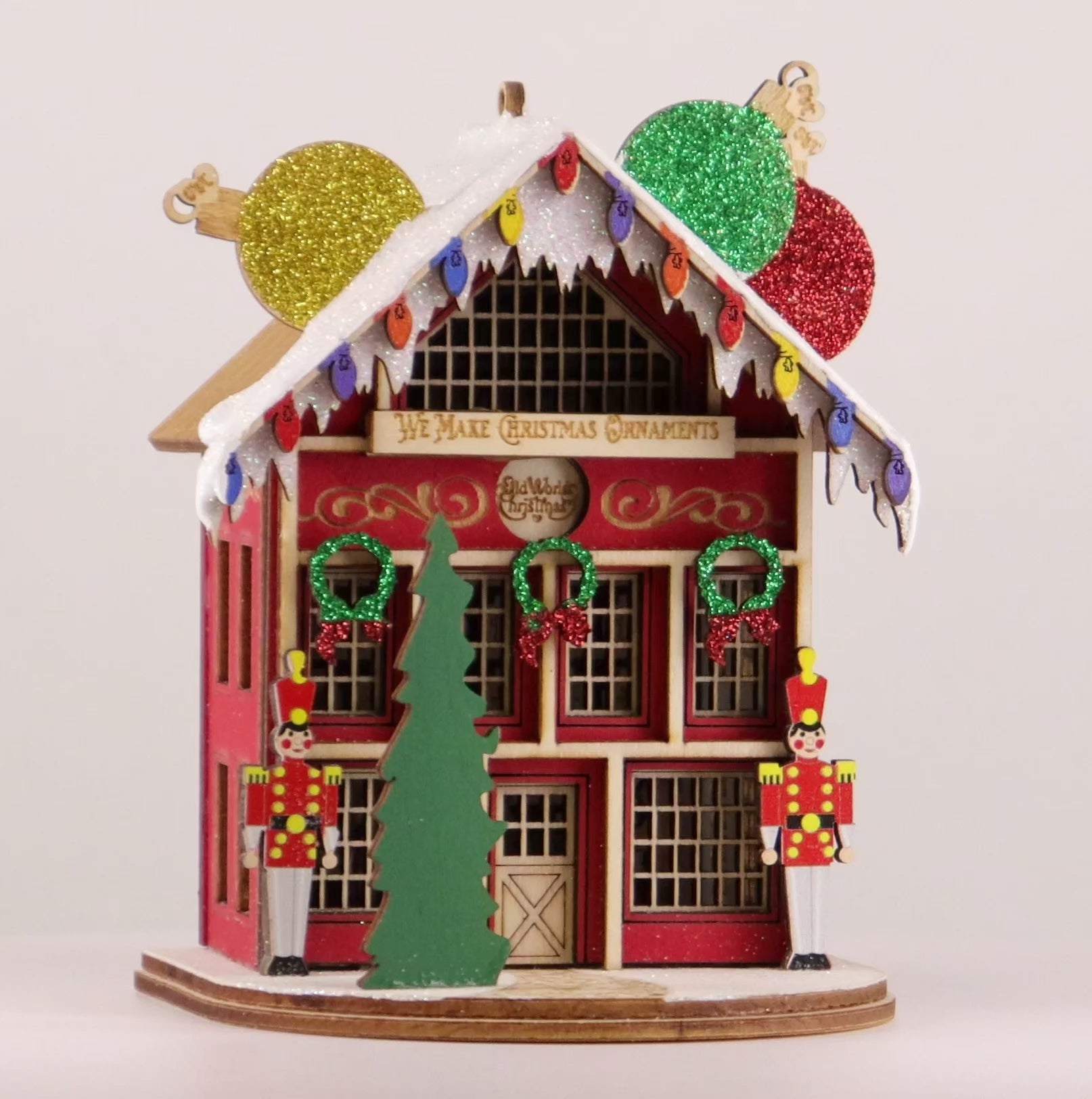 【ひまわり さま】vintage ornament ❀ かわいい 赤いおうち Vintage Mr and Mrs Santa Claus Wood Ornaments Christmas Tree
