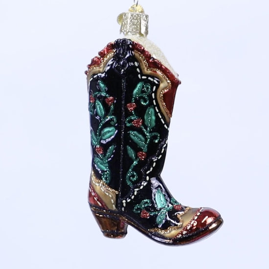 Holly Berry Cowboy Boot Ornament | Old World Christmas™