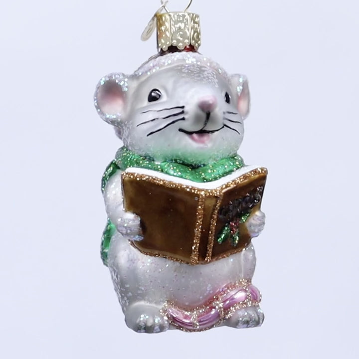 Grey Caroling Mouse Ornament – Old World Christmas