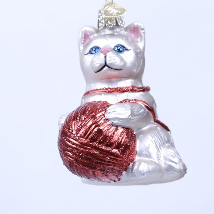 Grey Playful Kitten Ornament – Old World Christmas