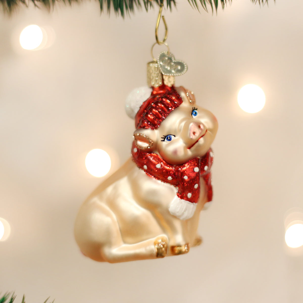 Snowy Pig Ornament