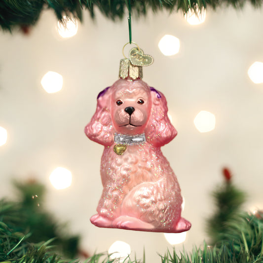 Pink Poodle Ornament