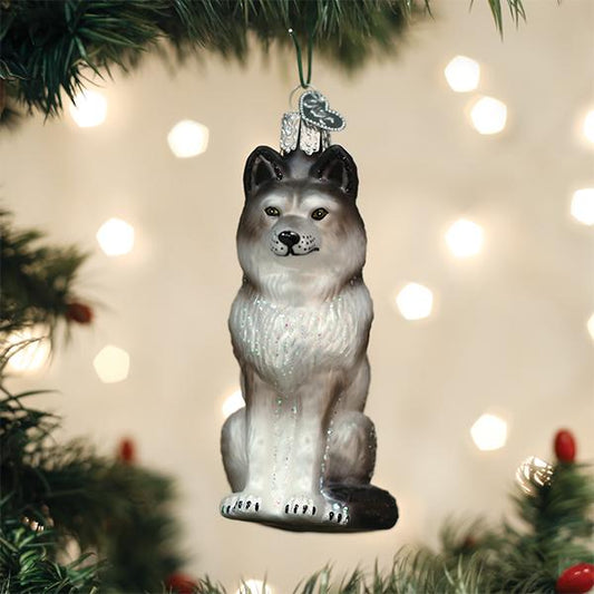 Sitting Wolf Ornament