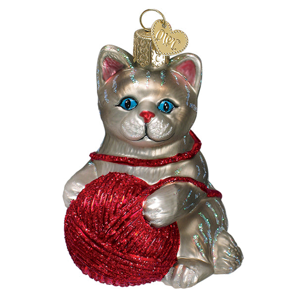 Grey Playful Kitten Ornament – Old World Christmas