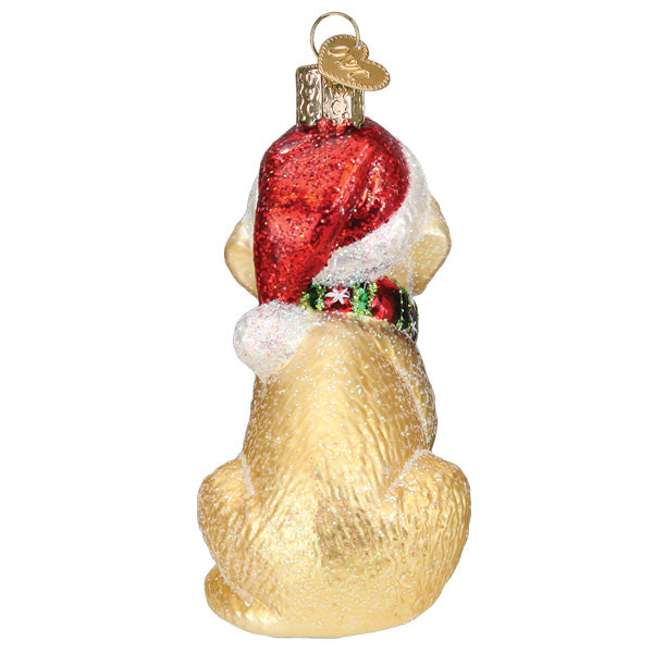 Holiday Yellow Labrador Puppy Ornament