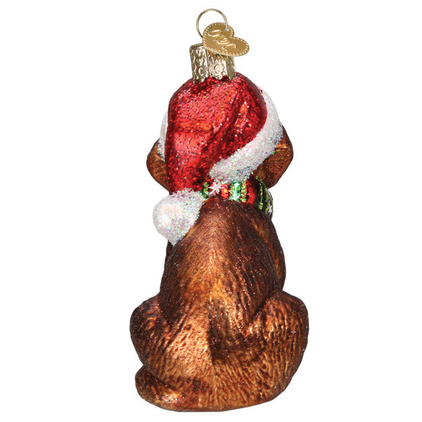 Holiday Chocolate Labrador Pup Ornament