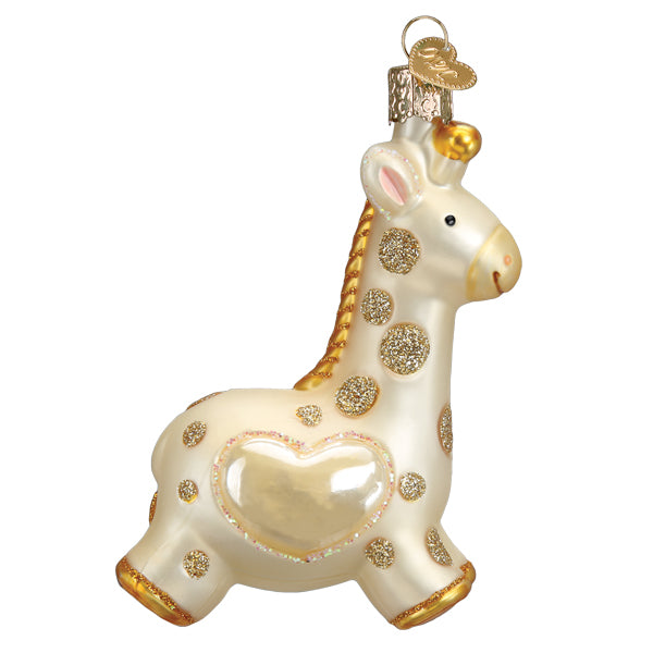 Giraffe Personalized Ornament White And 22k Gold #Minimalornament deals #giraffeornament