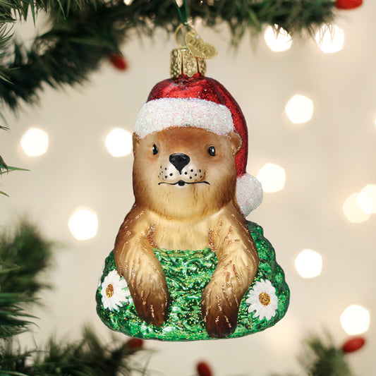 Santa Groundhog Ornament