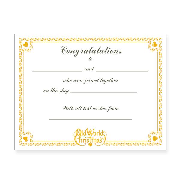 Wedding Collection Certificate