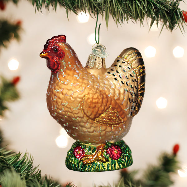 Chicken christmas ornaments deals