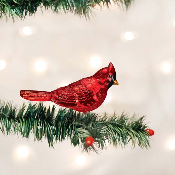 Shiny Red Northern Cardinal Ornament – Old World Christmas