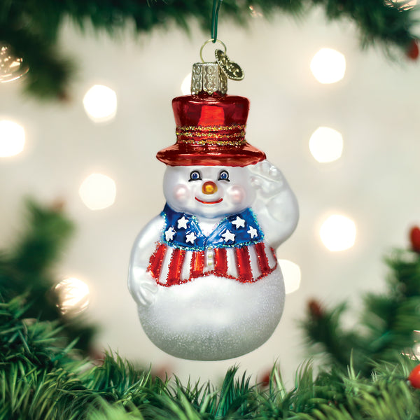 Patriotic Snowman Ornament | Old World Christmas™
