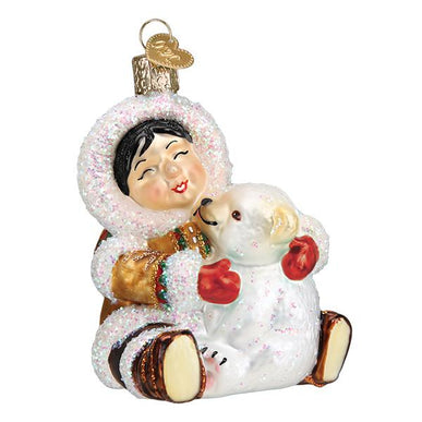 thumbnail image 2 of Old World Christmas Blown Glass Ornament: Eskimo Giggles - 2.25 Inch, USA Made 2 of 6