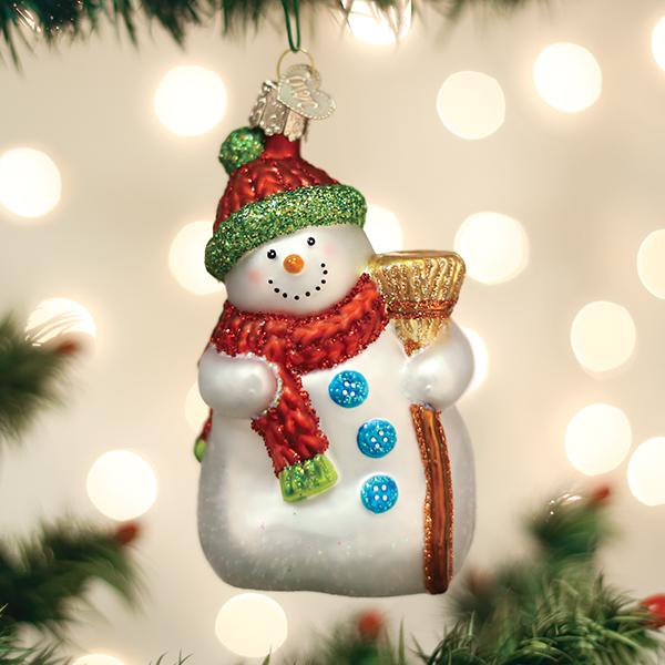Snowman With Broom Ornament