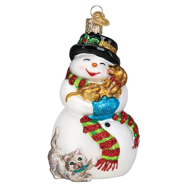 Snowman With Playful Pets – Old World Christmas