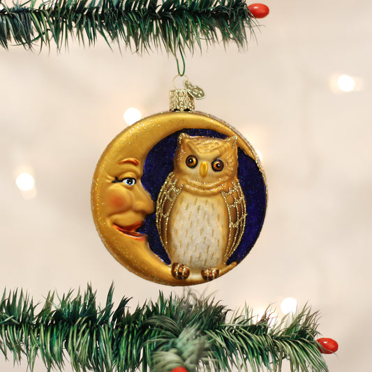 Owl In Moon Ornament