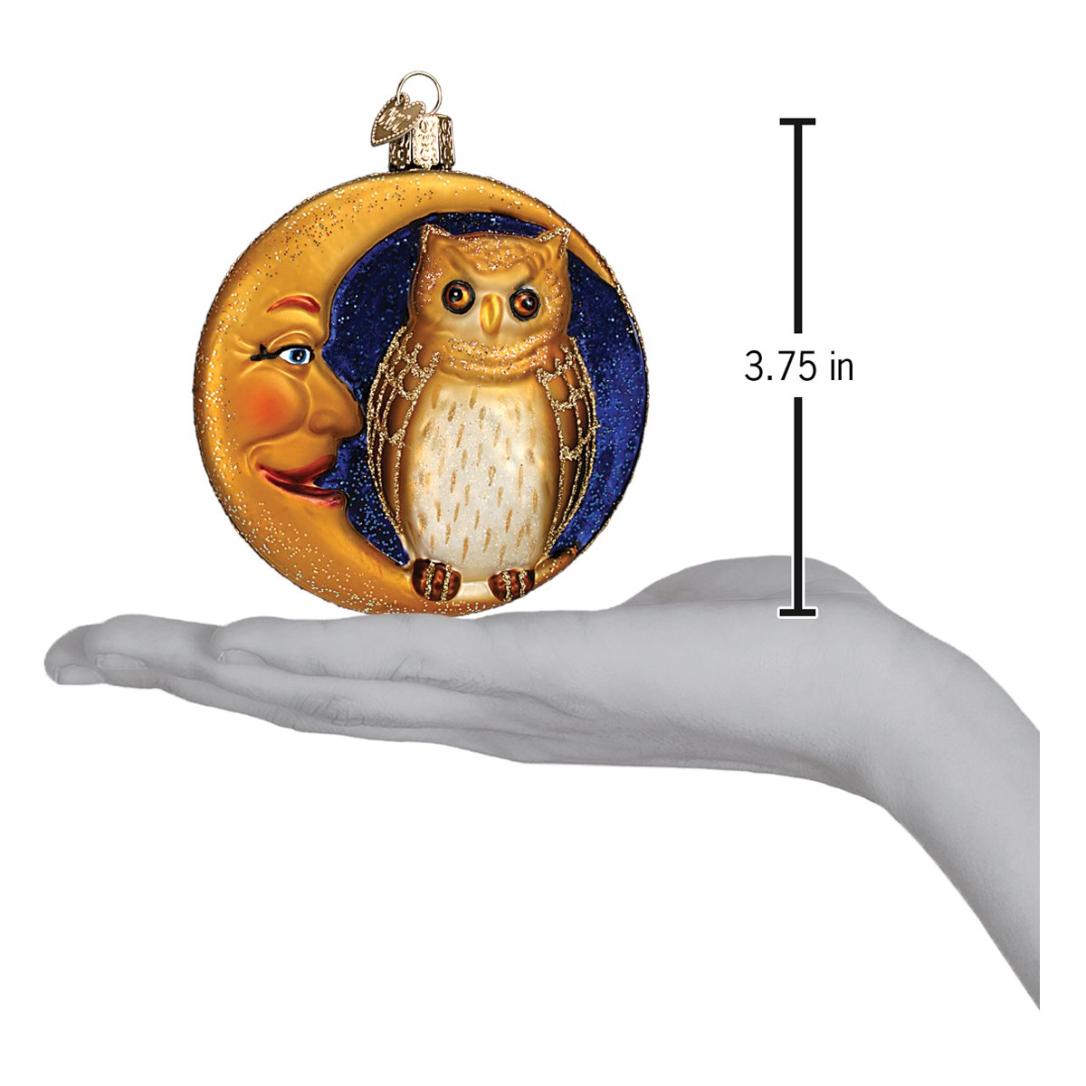 Owl In Moon Ornament