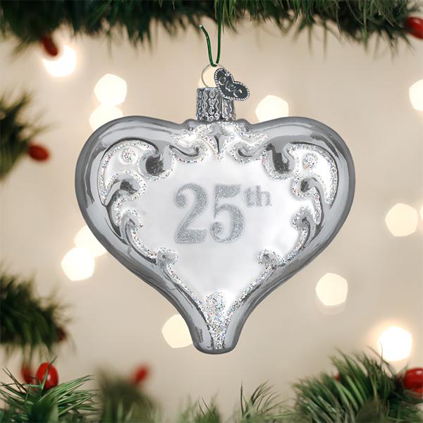 25th wedding anniversary deals christmas tree ornaments