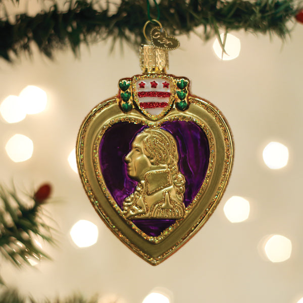 Decorative Purple Metal Heart Decor/Ornament With Flowers