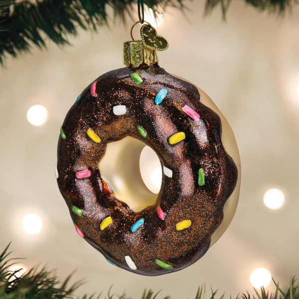 Chocolate Sprinkles Donut Ornament