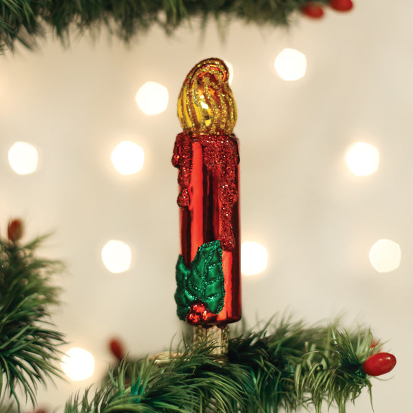 Red Clip-on Candle Ornament