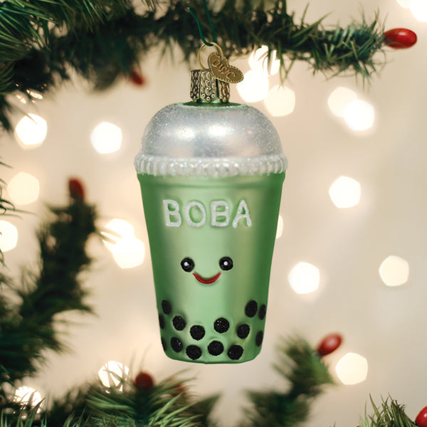 Old World Christmas Boba Tea Glass Pearl Mike Ornament 32534, 1