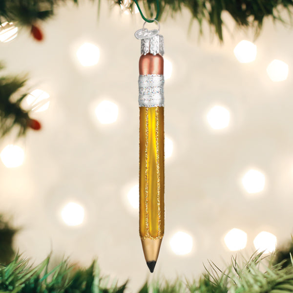 Yellow Pencil Ornament