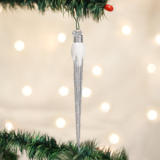 Silver Sparkling Icicle Ornament