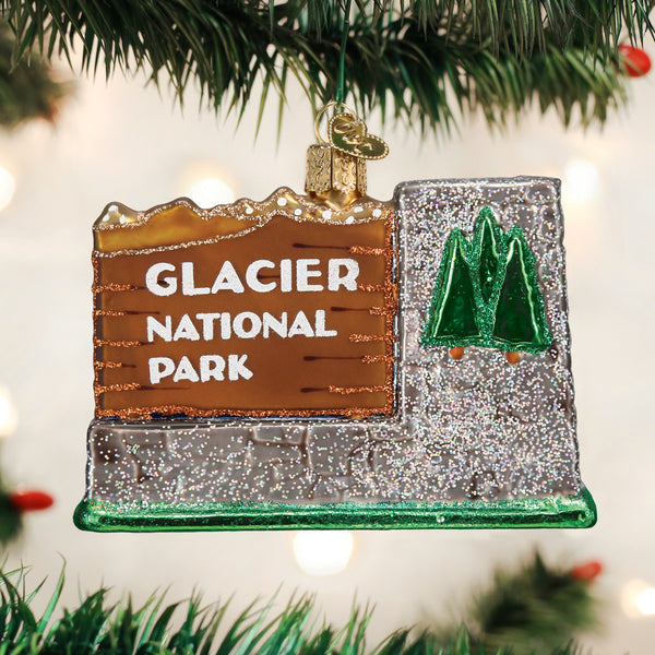 Glacier National Park Ornament - Mama Bear and Cub - Handmade Wood