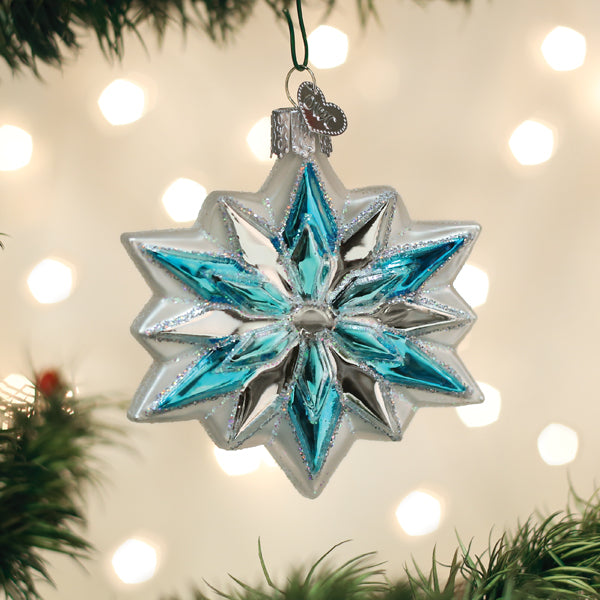 Snowflake Glass Ornaments Silver Glitter Snowflake Glass Ball