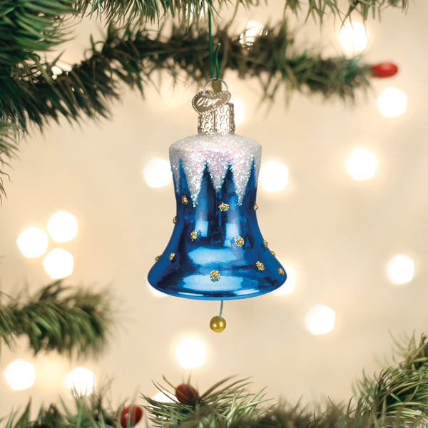 Blue Snowcapped Bell Ornament
