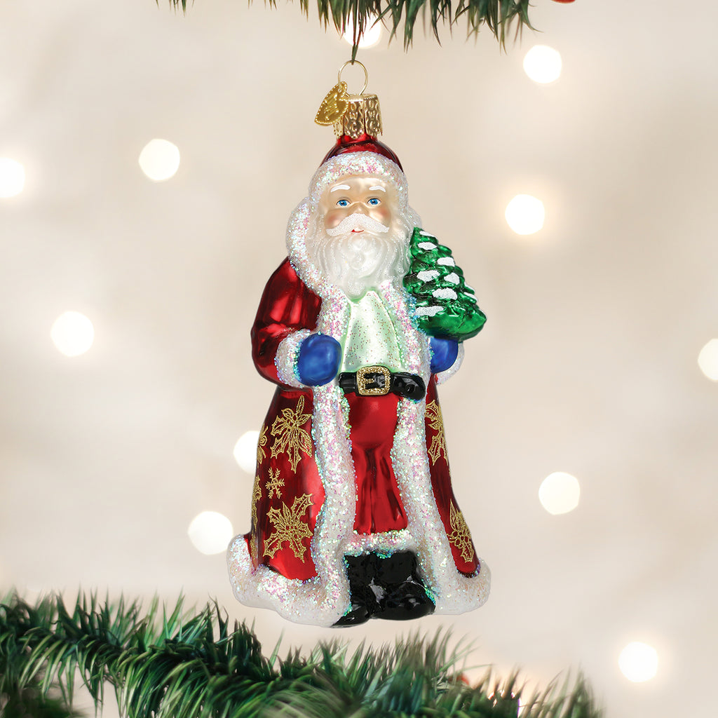 Glistening Golden Santa Ornament | Old World Christmas™