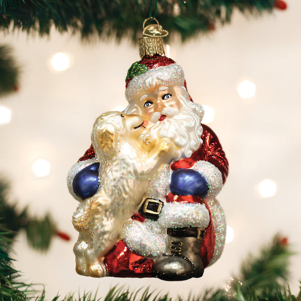 Santa's Puppy Love Ornament | Old World Christmas™