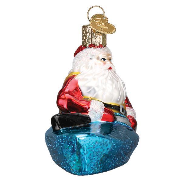 Santa In Kayak Ornament