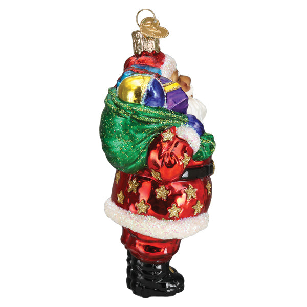 Jolly African American Santa Ornament