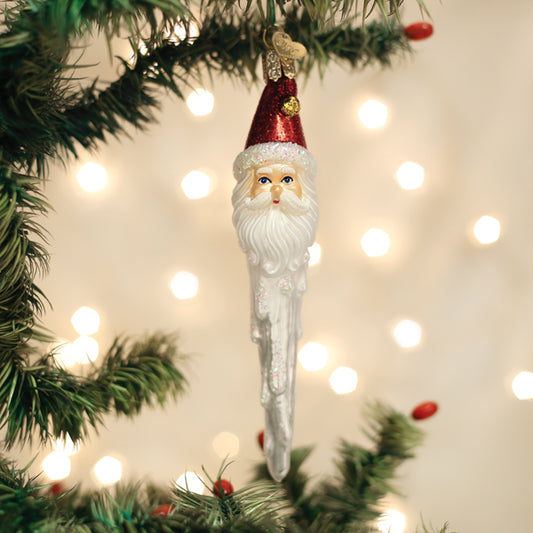 Jingle Bell Santa Icicle Ornament