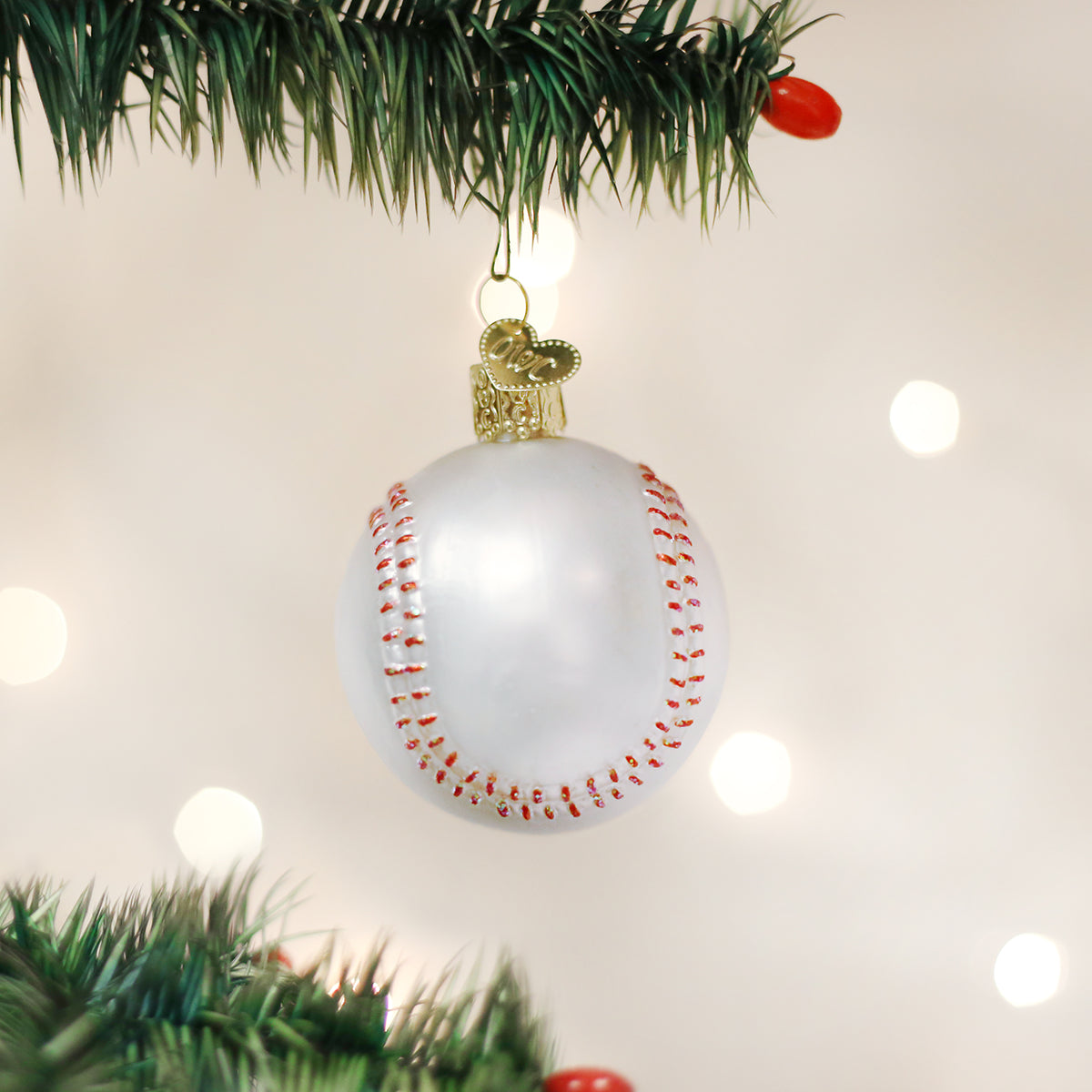 Bronner's CHRISTmas Wonderland Glass Ornament,Baseball Bat