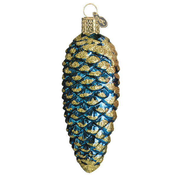Blue Shimmering Cone Ornament