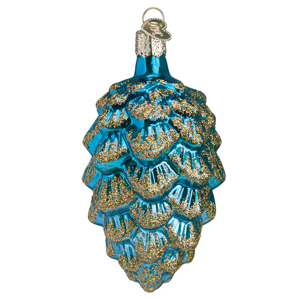 Blue Ponderosa Pine Cone Ornament