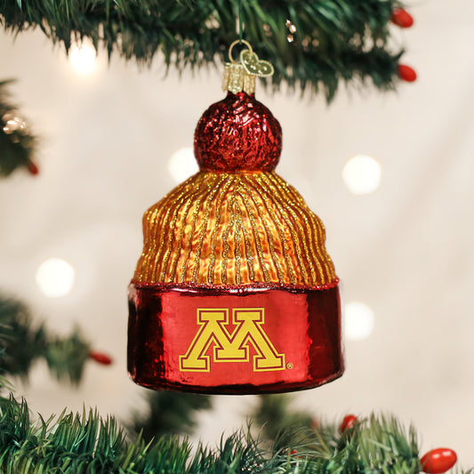 NCAA Minnesota Golden Gophers #14 Maroon Glass Football Jersey Ornament